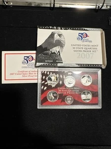 2007 United States Mint 50 State Quarters Silver Proof Set Full OGP. - Picture 1 of 4