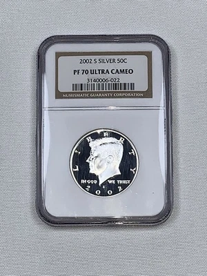2002 S SILVER PROOF KENNEDY HALF DOLLAR NGC PR 70 ULTRA CAMEO. TOP GRADE BEAUTY. - Image 1 of 4