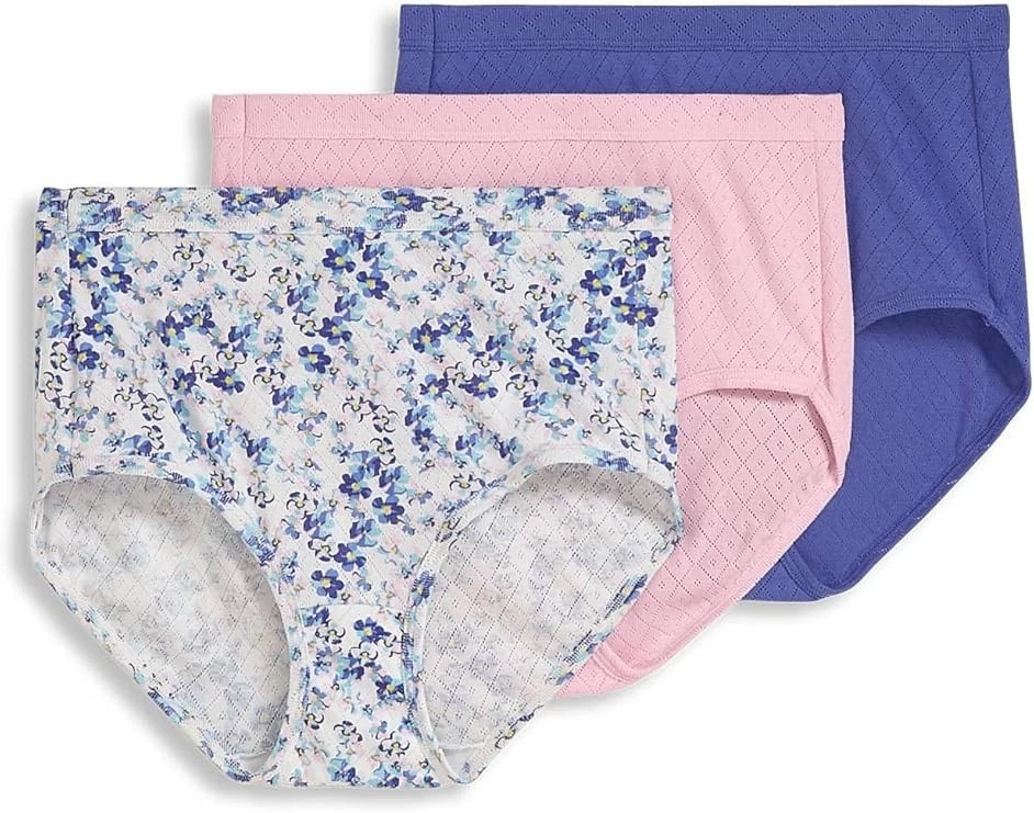 Talla 10/3XL Jockey Elance Breathe paquete de 3 calzoncillos rosa/azul/floral Foto 1 de 1