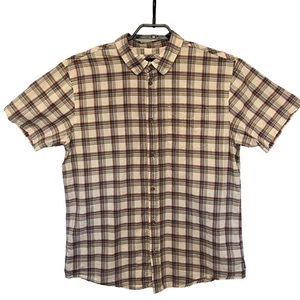 Prana Plaid Button Mens Shirt Sz XL Outdoor Normcore Hiking Organic Cotton Gorp - Picture 1 of 12