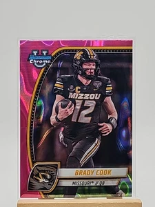 2024 Bowman University Chrome Pink Lava Refractor Brady Cook #1 Missouri Tigers - Picture 1 of 2