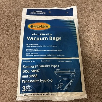 Aspiradora de bote Kenmore tipo C 5055, 50557 y 50558 3 bolsas Enviro Care Foto 1 de 2