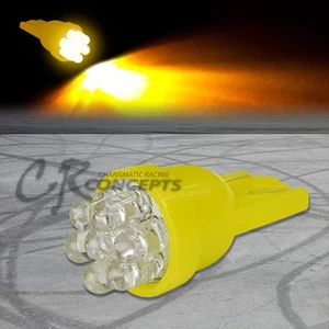 AMBER T10 194 168 501 W5W INTERIOR ROOF DOME WEDGE LIGHT BULB/BULBS w/7X 3MM LED - Picture 1 of 1