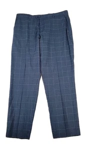 TED BAKER Dress Pants Slacks Mens Size  Wool Plaid Flat Front 38x30 - Picture 1 of 10
