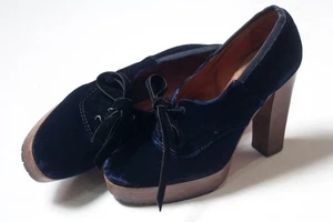 Lanvin River 2006 Damen Blau Samt Plateau Heels Größe EU 37 / US 7 - Bild 1 von 15