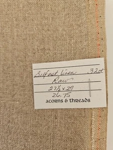 32 Count Zweigart RAW Belfast Linen 27-1/2" x 29” - Picture 1 of 4