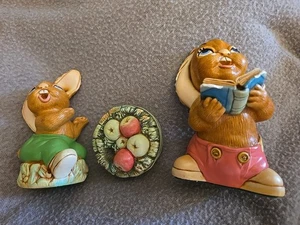 Vintage Pendelfin Figurine Lot of 3 Rabbits England Hand Painted  - Picture 1 of 13