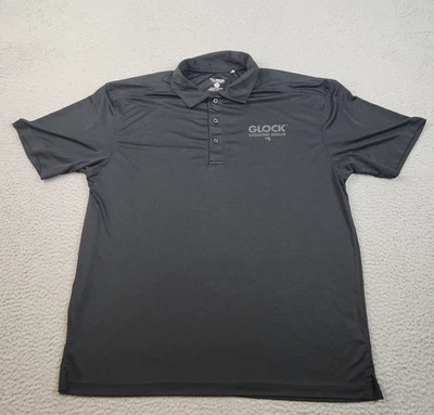 Camisa polo Glock Firearms meia revendedor poliéster tamanho grande preta manga curta - Imagem 1 de 4