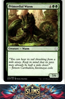Magic the Gathering MTG Dominaria Primordial Wurm #177 Buy 2 Get 1 - Image 1 of 2