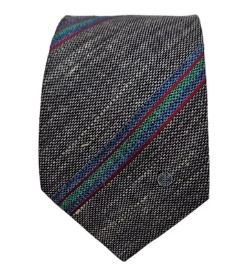 Corbata Dunhill XL Gris Rayas Mezcla Seda ITALIA 61"/3.1" EC Foto 1 de 4