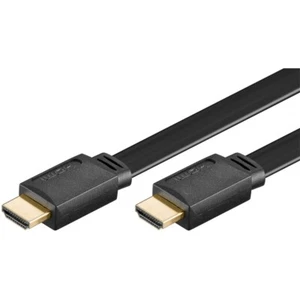 HDMI™-Kabel HighSpeed mit Ethernet beidseitig Stecker gerade Flachkabel 2,0m sw - Bild 1 von 1