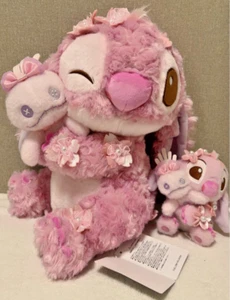 Tokyo Disney Store Stitch & Scrump Plush Toy & key chain set Pink 2025 SAKURA - Picture 1 of 11