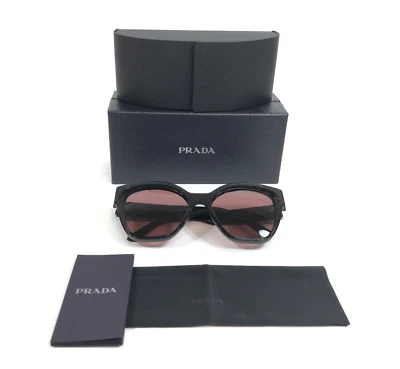 Prada Sunglasses SPR17Z 11F-08S Black Red Marble Cat Eye with Dark Violet Lenses - image 1 of 4