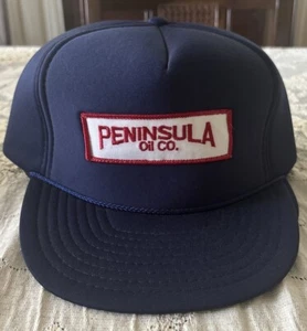 Peninsula Oil Co. Navy Blue Trucker Hat Snapback Nissin - Picture 1 of 7