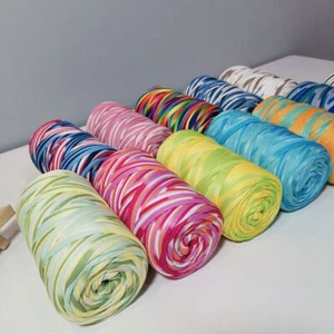 165yards/roll DIY Colorful T-Shirt Yarn Spaghetti Knitting Crochet Cotton Craft - Picture 1 of 42