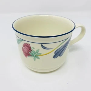 Lenox Chinastone Poppies on Blue Flat Tea Coffee Cup 3 Inches Tall - Picture 1 of 4