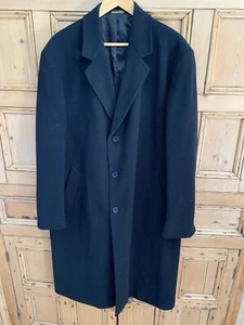 Nordstrom Jacob Siegel Super Soft Black Cashmere Wool  Over Coat Mens 44 Regular - Picture 1 of 7