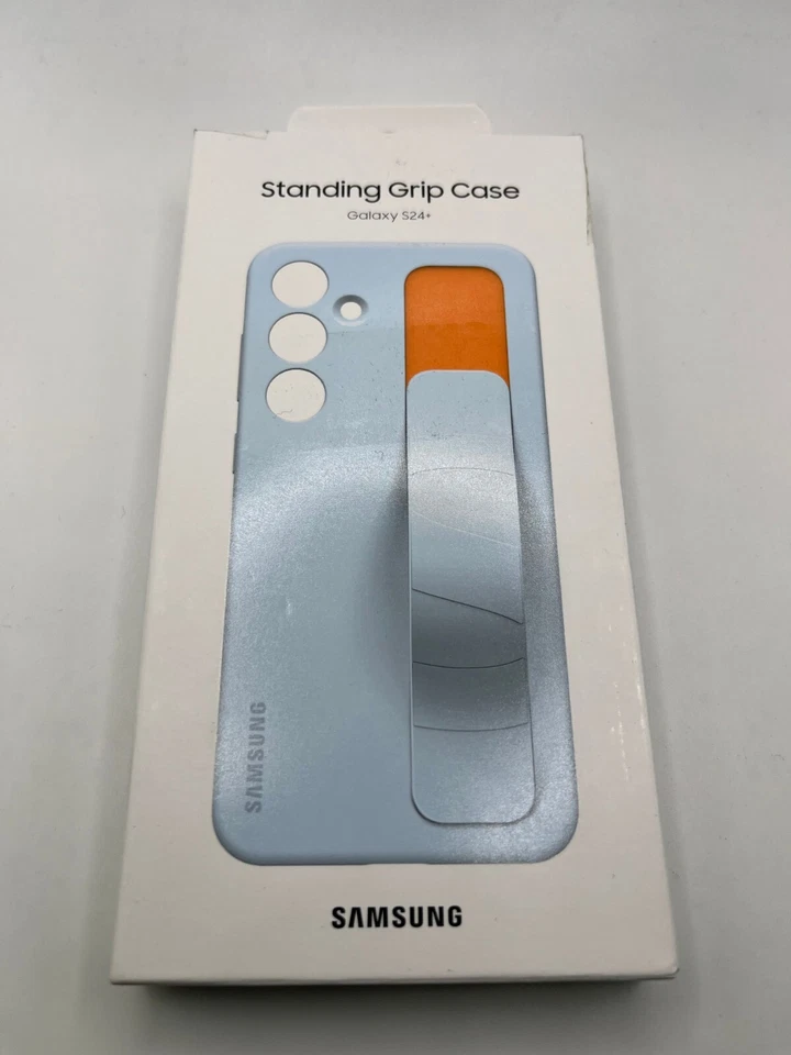 Auténtica funda Samsung con agarre de pie para Galaxy S24+ Plus - violeta, azul topo Foto 1 de 1