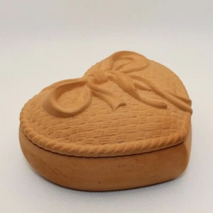 Vintage Hallmark Heart Shaped Trinket Box Terracotta Crowning Touch Collection - Picture 1 of 12