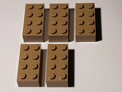 Lego 5 x 3001 Básico Piedra 2 x 4 Beige Oscuro 4247145 (#AC17) Star Wars Dark - Imagen 1 de 2
