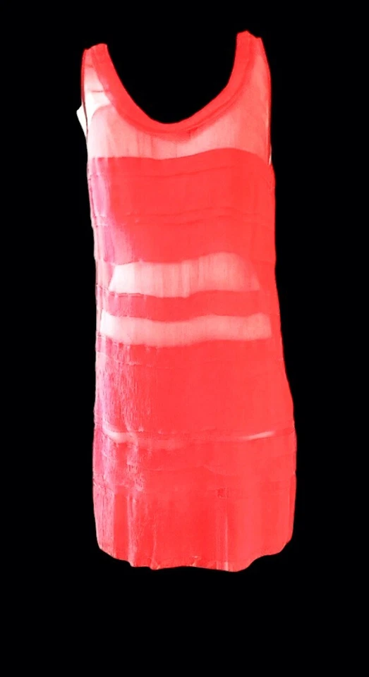 DKNY Vintage Scarlet Silk Semi Sheer Dress - US 8 - - Image 1 of 4