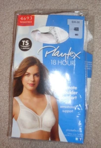 PLAYTEX 18 HOUR ULTIMATE SHOULDER CONFORT WHITE 46B BRA WHIREFREE NEW STYLE 4693 - Picture 1 of 12