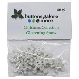 Buttons Galore Christmas Themed Buttons-Glistening Snow 12/Pkg - Picture 1 of 1