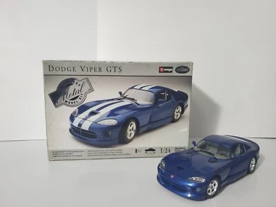 1-24 Testors Burago 压铸金属道奇 Viper GTS 全新 建造 漂亮 — 第 1/4 张图片