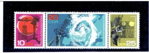 ALEMANIA (Este) 1968 Observatorio Meteorológico (Tira de 3) CV $4,50 - Imagen 1 de 1
