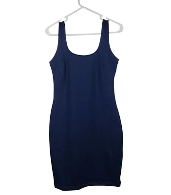 Derek Heart Denim Sheath Dress Womens Size M Sleeveless Scoop Neck Blue - Image 1 of 4