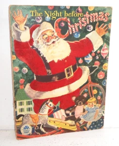 The Night Before Christmas 1949 No 1545-15 Merrill 12 3/4x9 1/2" Fuzzy SC Book - Imagen 1 de 6
