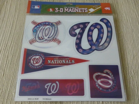 MLB Washington Nationals Baseball Car Fridge 5-Ultraflip Holographic 3-D Magnets Cover