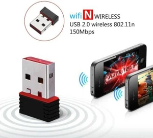 Mini USB WiFi Dongle 802.11 b/g/n Wireless Network Adapter - Windows Laptop/PC - Afbeelding 1 van 12