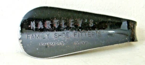 HARTLEY'S FAMILY SHOE FITTERS FAIRMONT W. VA ~ METALL SCHUHLÖFFEL ~ z - Bild 1 von 4