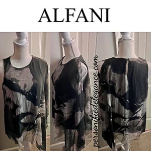 NUEVO Alfani Desert Ivy Scenic Butterfly Flowy Top Blusa Tamaño 1X $49.50 - Imagen 1 de 16