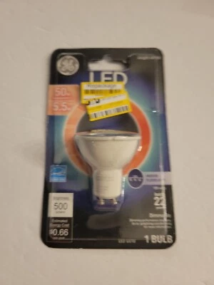 GE Lighting 5.5 Watt LED GU10 FloodLight Bulb, Indoor, Bright White, Dimmable - Image 1 of 2