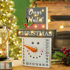 Glitzhome 15H Wooden Christmas LED Snowman Countdown Advent Calendar Xmas Decor