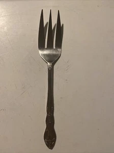 Vintage Ornate Rose Stainless Flatware Serving Fork - Picture 1 of 2