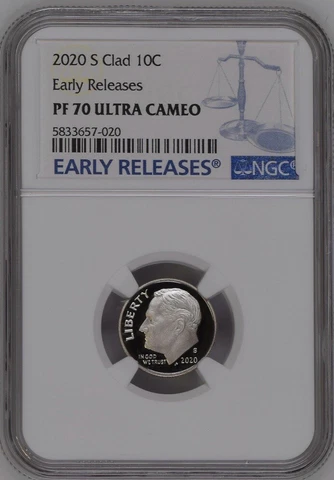 2020-S DIME Clad PROOF NGC PF70 ULTRA Cameo Early Releases Cover