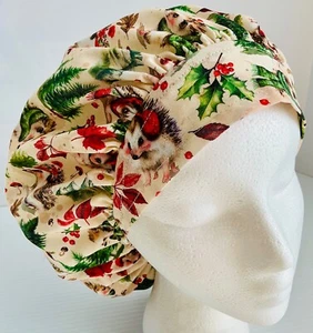 Christmas Adjustable Scrub Cap Sm Bouffant Medical Surgery Veterinarian Hat - Picture 1 of 4