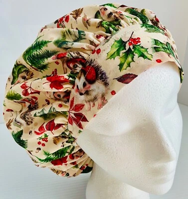 Christmas Adjustable Scrub Cap Sm Bouffant Medical Surgery Veterinarian Hat - Image 1 of 4