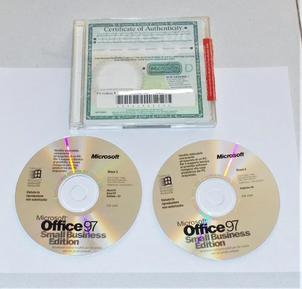 Microsoft OFFICE 97 SMALL BUSINESS EDITION 2 cd OTTIMO italiano Pc software 1997 - Immagine 1 di 1