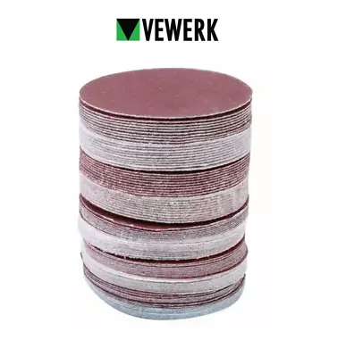 VEWERK 75MM Sanding Discs Mixed Grit 100 pack 40,80,120,180, 240 Grit 8180