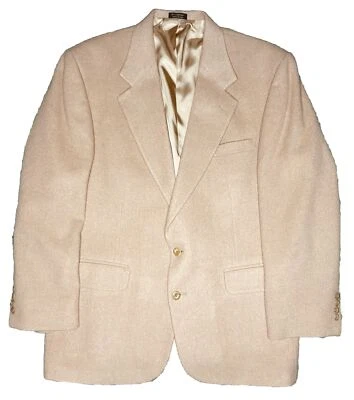 *VTG* Robert Stock 100% Camel Hair Men's Beige Suit Jacket; Made in USA; 44R - Image 1 of 4
