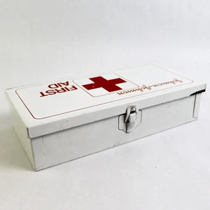 Vintage Empty Johnson and Johnson Wall Mount Metal First Aid Kit Box - Picture 1 of 5