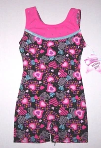 Moret Heart Shapes Hearts Biketard Unitard Leotard Bodysuit Glitter New Nwt Girl - Picture 1 of 10