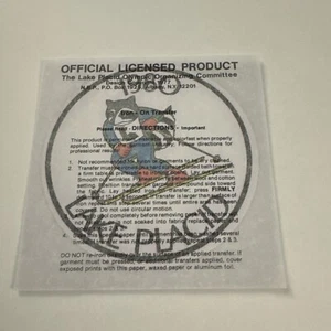 1980 Lake Placid Olympic Games Iron on Decal Raccoon Skiing A3 - Picture 1 of 2