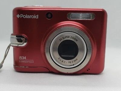 Polaroid I534 5.0MP Digital Camera - red Collectable Vintage Rare untested parts - Image 1 of 4