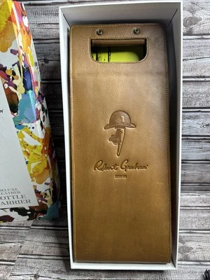 Robert Graham Deluxe Suez Brown  Leather Bottle Carrier (2) Bottles IOB - Image 1 of 4