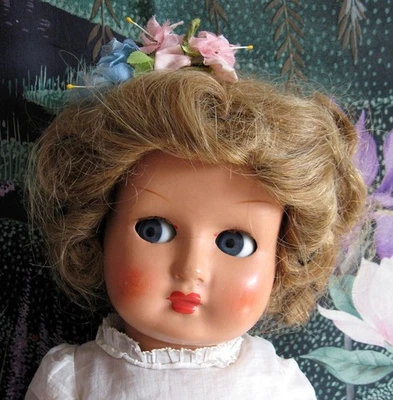 BAMBOLA IN COMPOSIZIONE ANNI '40 CM 52 VESTITO ORIGINALE - Immagine 1 di 4